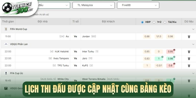 Lịch thi đấu là danh mục chia sẻ thông tin quan trọng